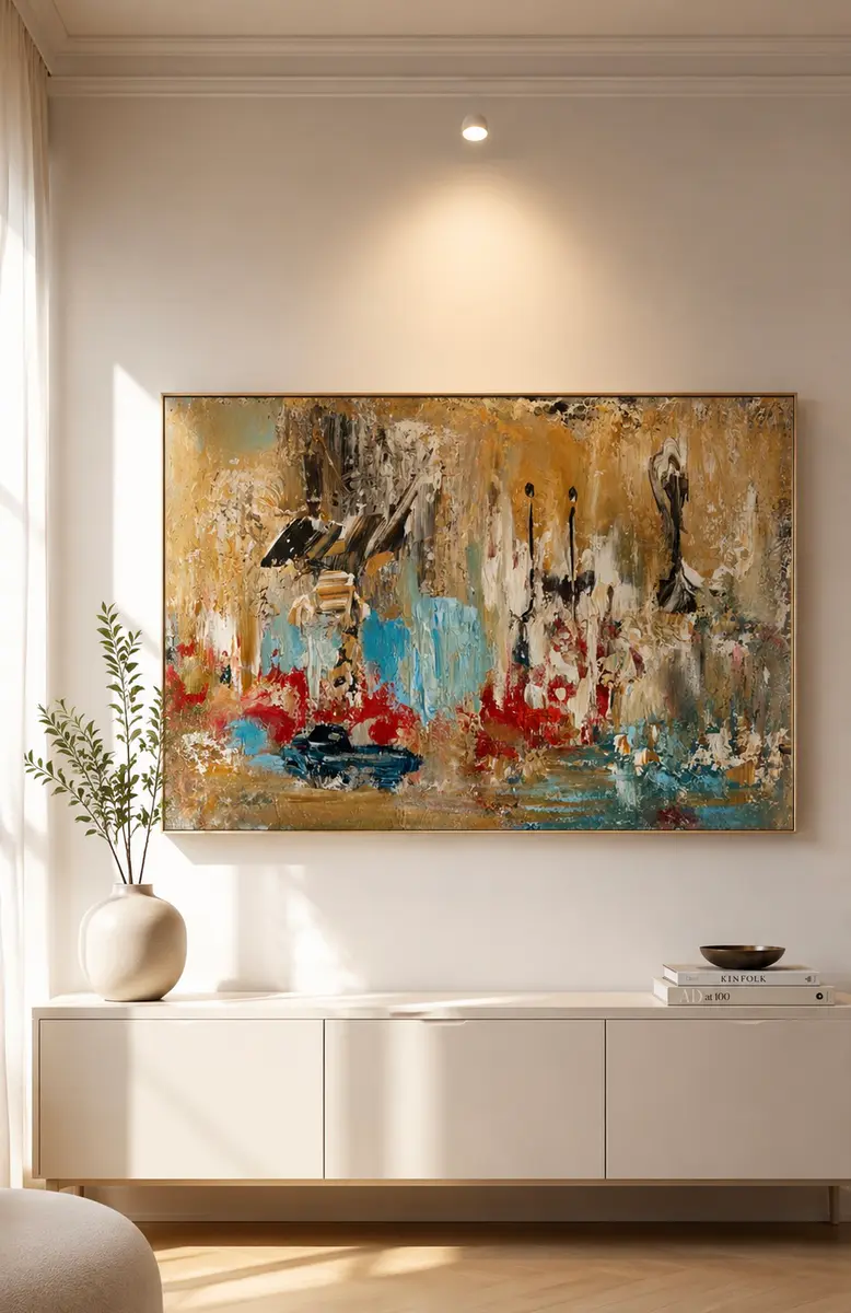 Mellan kaos och skönhet - Akryl - Abstract - 100×70 cm av Johanna Odder