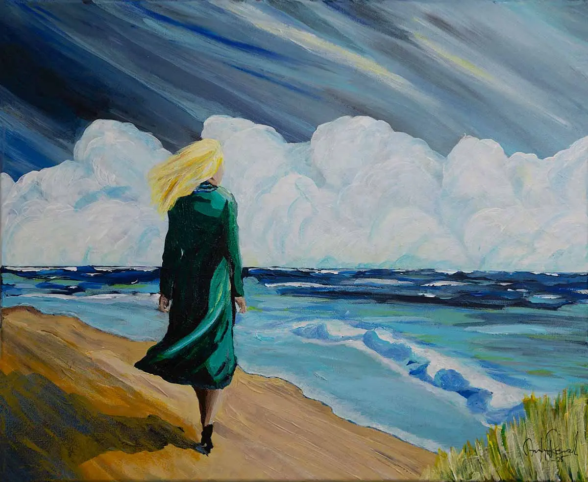 She and the Baltic Sea - Akryl - Contemporary - 60×50 cm av Andy Renard