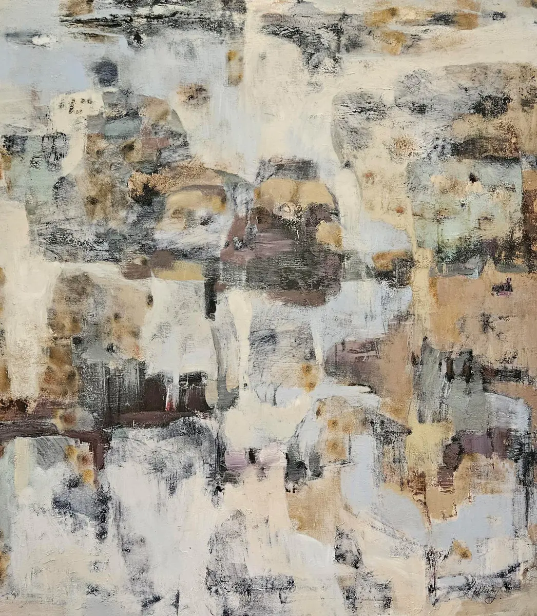 A Memory of What Comes Next - Akryl - Abstract - 155×155 cm av Tatiana Hellum (såld)