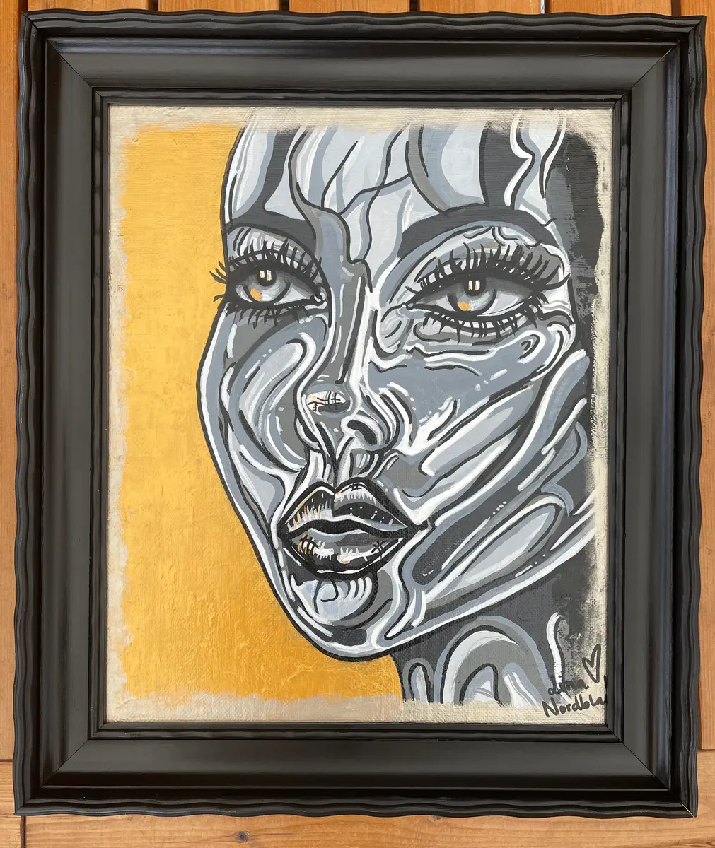 Chrome crush - Akryyli - Abstract Expressionism - 38×46 cm taiteilija Lina A Nordblad