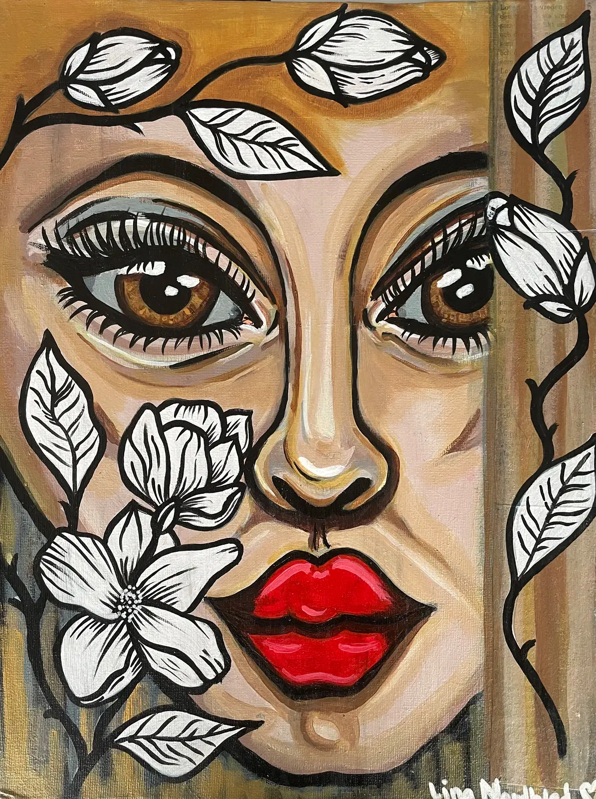 Nyfikna blickar – Acrylic – Abstract Expressionism – 30×40 cm by Lina A Nordblad