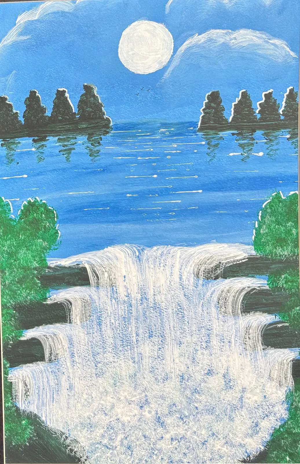 Brusande vattenfall - Acryl door Ann-Christin (Acmpainting) Martinsson