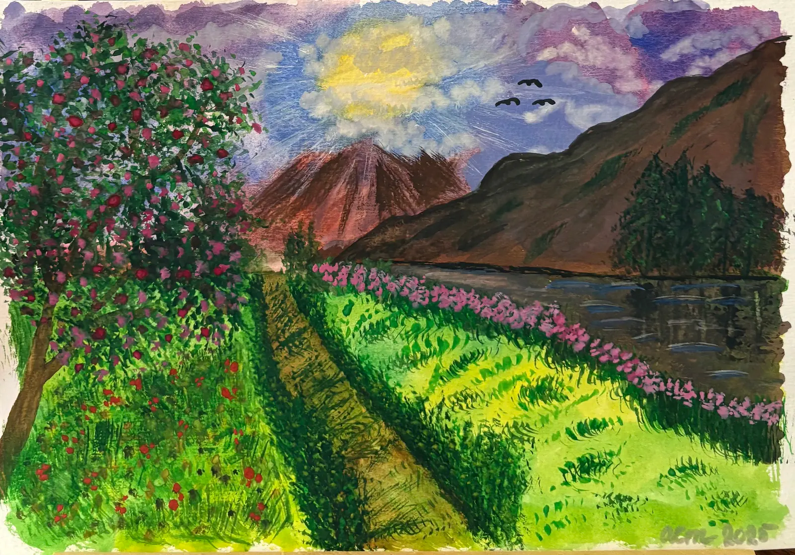Den slumrande vulkanen - Acryl door Ann-Christin (Acmpainting) Martinsson