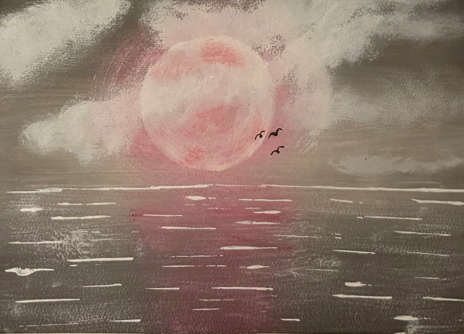 Rosa natt - Acryl door Ann-Christin (Acmpainting) Martinsson