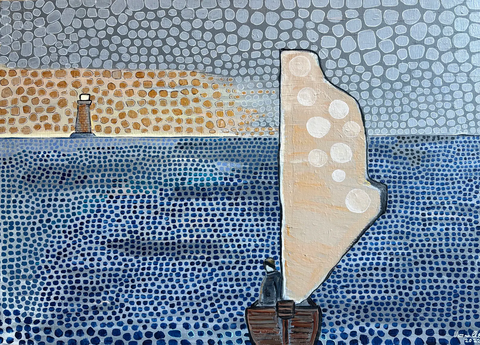 The fisherman - Akryl av Vivianne Otsa