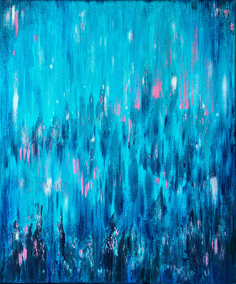 Blue Forest - Akryl - Abstract - 50×60 cm av Irina Nikolaeva