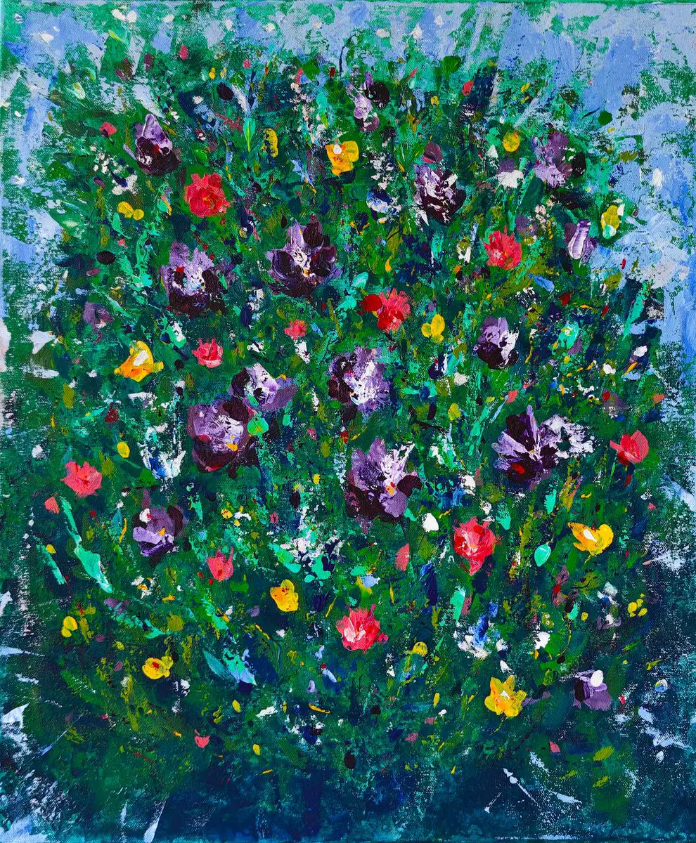 Breath of Summer - Akryl - Abstract - 50×60 cm av Irina Nikolaeva