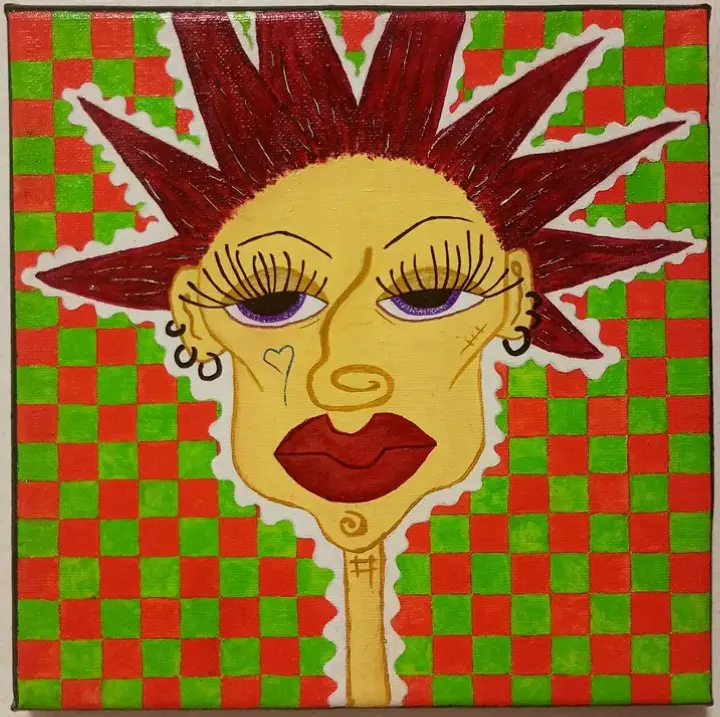 Där ingen färg blev tyst - Akryl - Pop Art - 20×20 cm av INA
