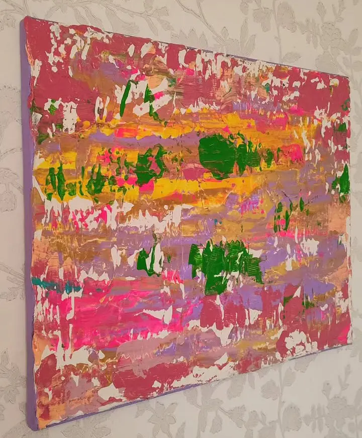 Pink Moss – Mixed Media – Abstract Expressionism – 50×40 cm by INA (sold)