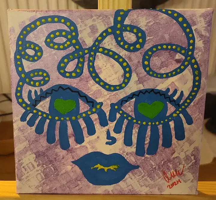Silent heart – Acrylic – Abstract – 20×20 cm by INA (sold)