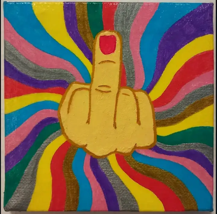 Vänliga hälsningar - Acryl - Pop Art - 13×13 cm door INA