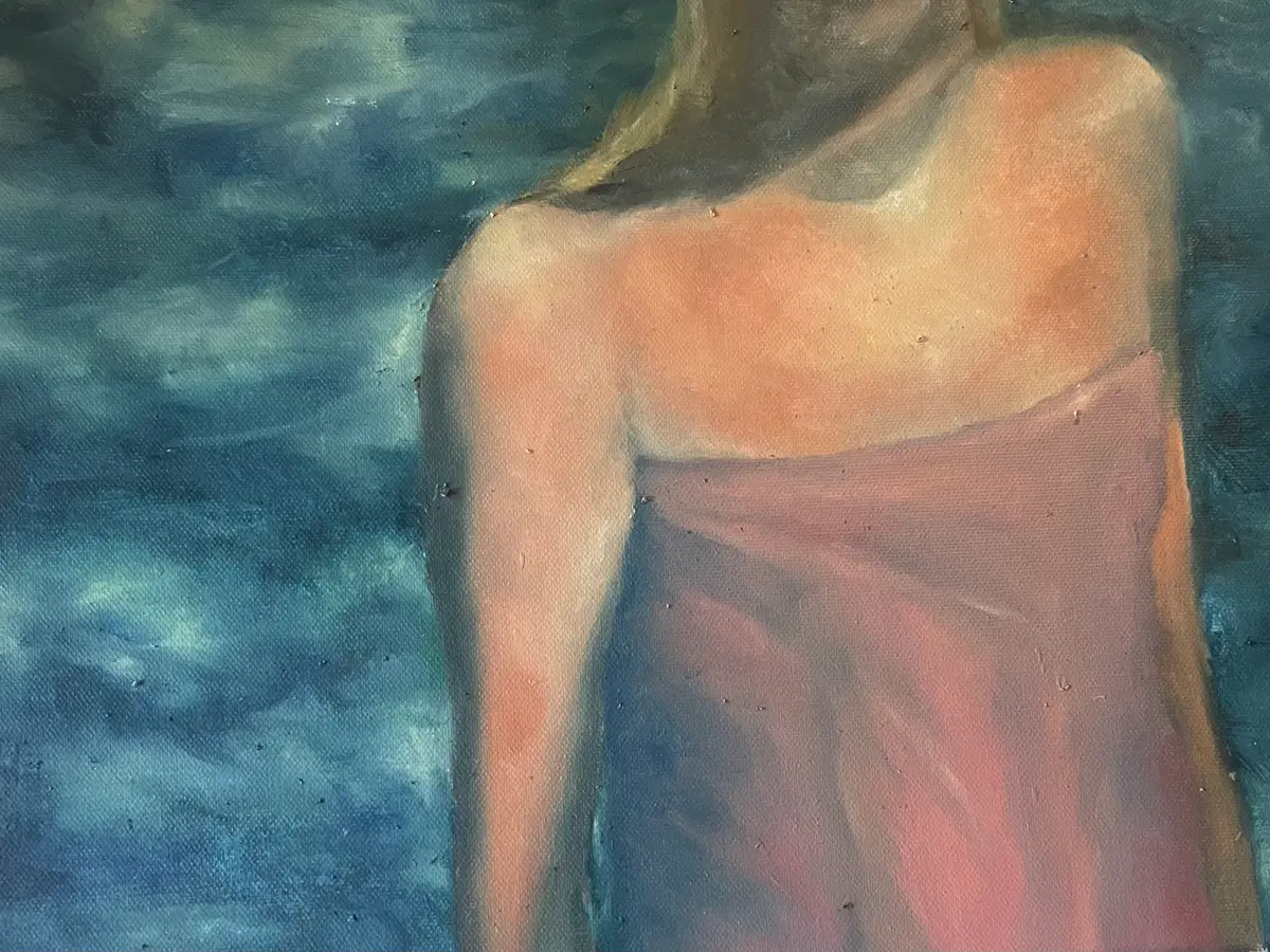 Agnes i solljus - Olja - Portrait - 40×30 cm av Erdbeeren