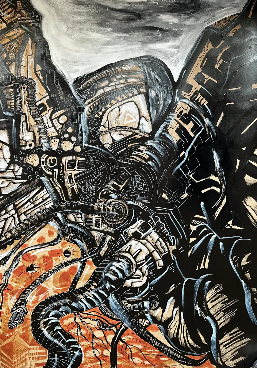 Astronauten - Blandteknik - Abstract - 59×84 cm av Jan Gerscher
