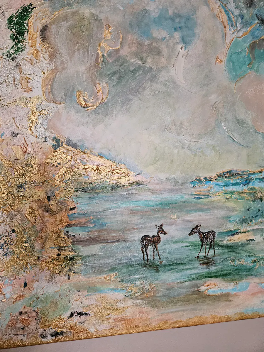 Encounter at Dawn - Akryl - Abstract - 80×60 cm av Lisa Lithman