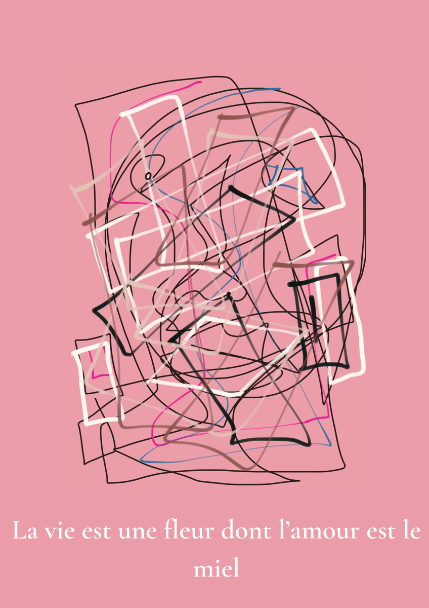 La vie est une fleur dont l´amour est le miel Poster - Digital konst av Lovisa Linda Valentina Svensson