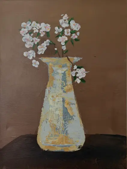 Blomster i Åldrad Vas - Akryl av G E T T I