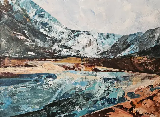 Mountain Serenity - Akryl av Tatiana Hellum