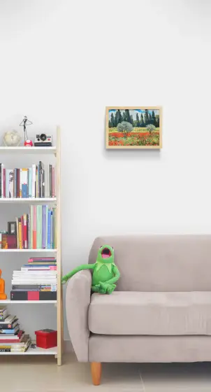 Olive Trees and Poppy Bloom/ Framed thumbnail 10