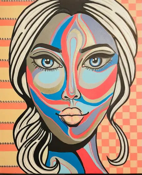 Girl with attitude - Akryl av Lina A Nordblad