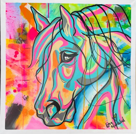 Neon spirit - Akryl av Lina A Nordblad