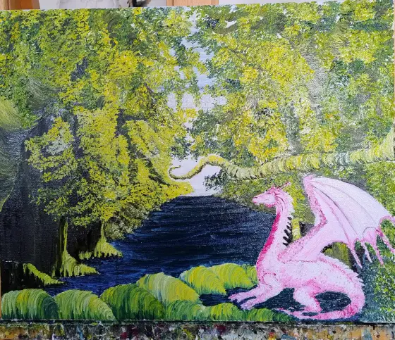 The Secrets of the Magical Lake - Olja av Ateliemaloucametthe