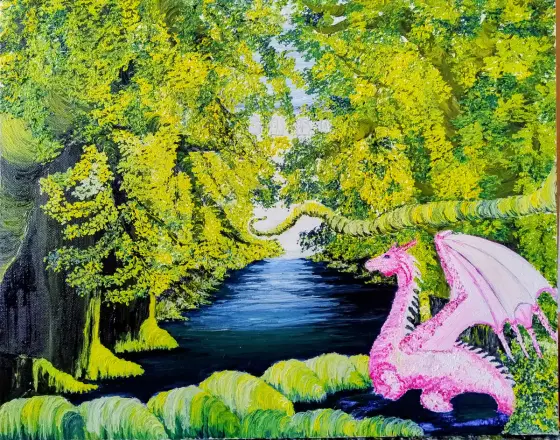 The Secrets of the Magical Lake - Olja av Ateliemaloucametthe