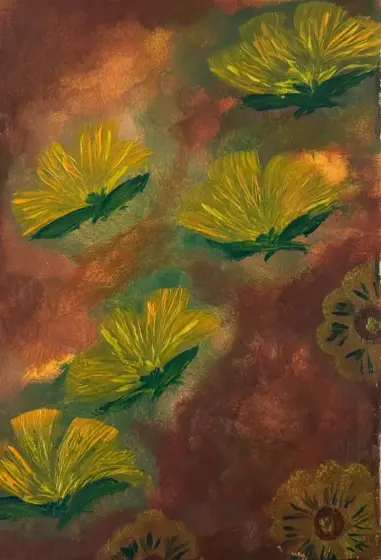 Gula små solar - Acryl door Ann-Christin (Acmpainting) Martinsson
