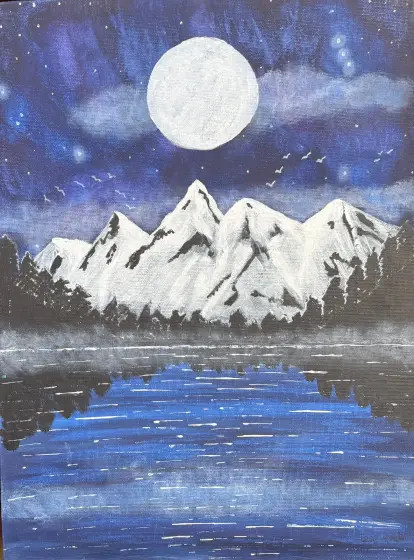 Natten - Acryl door Ann-Christin (Acmpainting) Martinsson