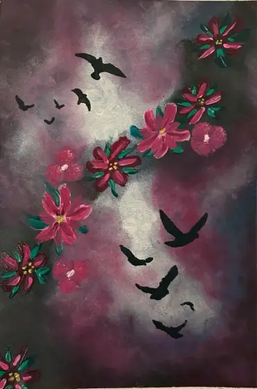 Nattflykt - Acryl door Ann-Christin (Acmpainting) Martinsson