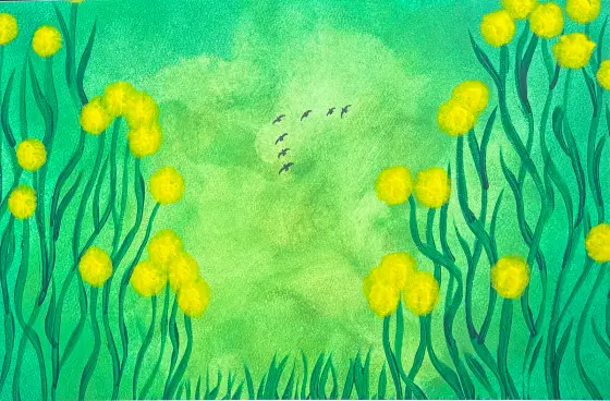Smörblommor - Acryl door Ann-Christin (Acmpainting) Martinsson