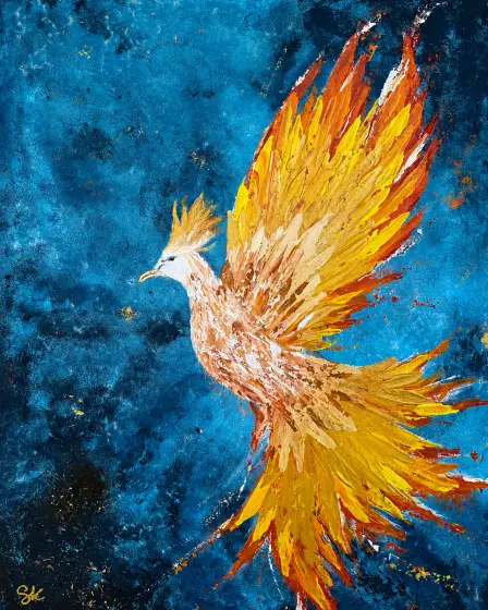 Phoenix Rising - Akryl av Safa Khalaf