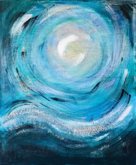 Night Sea - Akryl av Irina Nikolaeva
